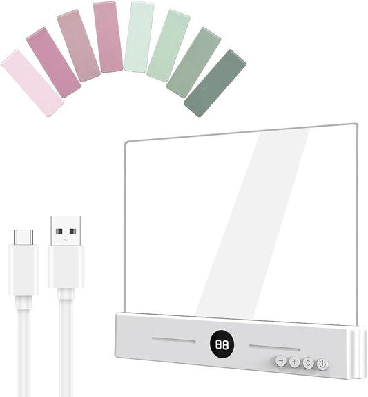 Book Page Light for Reading at Night, Flat Book Light with 3 Colors, Stepless Dimming, 1-99 Min Timer, 1200mAh Rechargeable Page Lamp with 8 Magnetic Bookmarks for Bedside Reading, Travel, Book Lovers