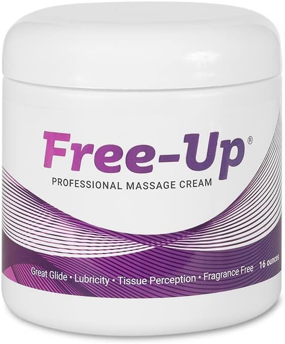 Free-Up-Professional Massage Cream, Fragrance-Free, Great Glide, Lubricity, Tissue Perception, Perfect for Physical Therapy, Massage Versatile, Non-Greasy, 8 Oz Jar