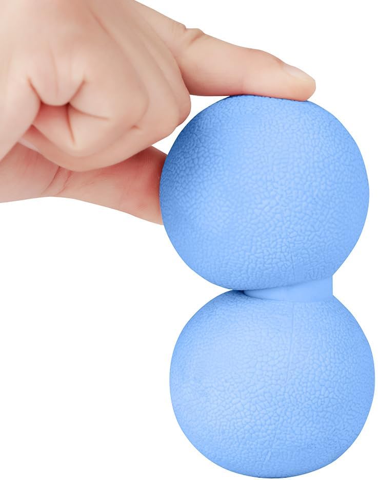 Double Lacrosse & Micro-Elastic Peanut Massage Ball - Myofascial Release Tool for Muscle, Back, Foot, and Physical Therapy, Mobility Roller for Acupressure and Relaxation (Pink)