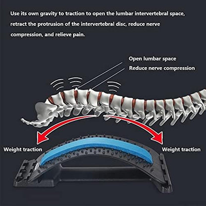 Back Massager Stretcher Equipment Massage Tools Massageador Magic Stretch Fitness Lumbar Support Relaxation Spine Pain Relief (White-Green)