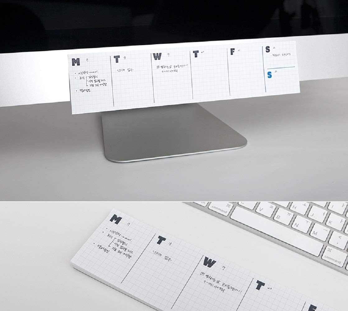 JSTORY Sticky Planner Adhesive Paper Note Columnar Scheduler Organizer to-do One Size Weekly White
