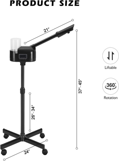 Artist hand Professional Facial Steamer with 5X LED Magnifying Lamp 3 in 1
