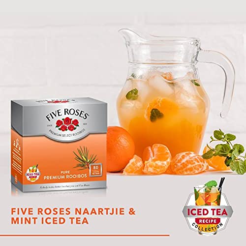 Five Roses - Rooibos Select Tea 80 Tagless Teabags | Naturally Caffeine Free | Keto Friendly | Rooibos From South Africa | Non GMO (Pack of 2)