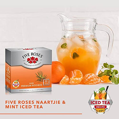 Five Roses - Rooibos Select Tea 80 Tagless Teabags | Naturally Caffeine Free | Keto Friendly | Rooibos From South Africa | Non GMO (Pack of 2)