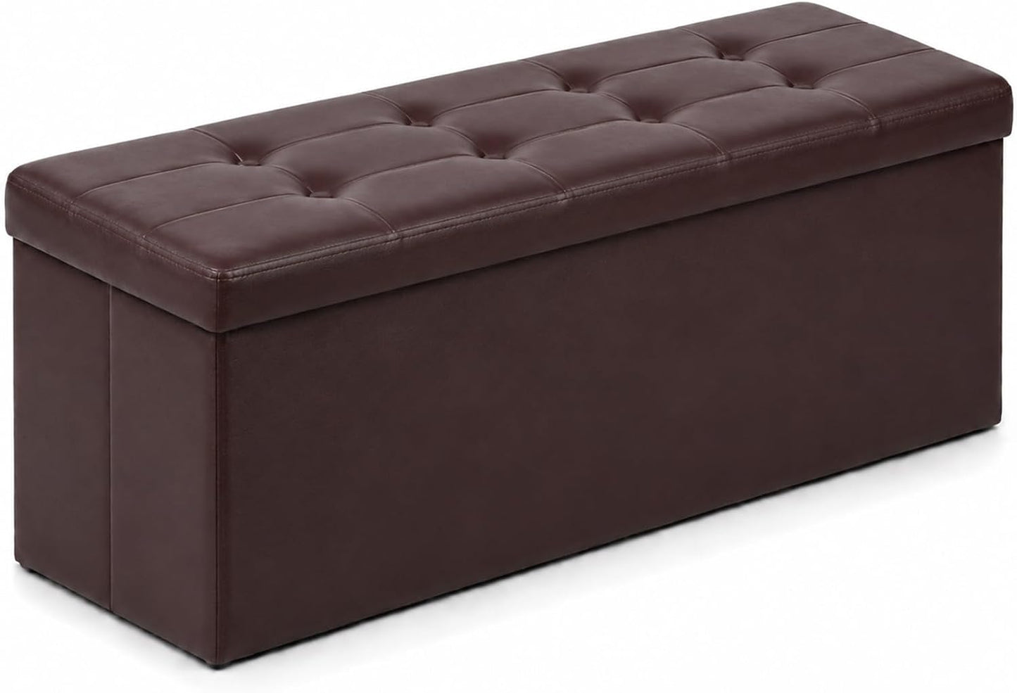 ALASDO Storage Ottoman Footrest Stool Small Ottoman with Storage Foldable Ottomans Foot Rest Footstool Bench for Living Room 17x13x13inches Grey