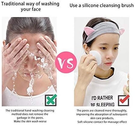 Back Scrubber for Shower & Face Scrubber, 2Pcs Silicone Exfoliating Brush Set with 17In Long Handle, Soft Body & Facial Cleansing Scrubber for Men Women