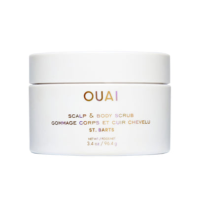 OUAI Scalp & Body Scrub, St. Barts - Exfoliating Body Scrub with Sugar & Coconut Oil Blend for Smooth, Moisturized Skin - Gentle Scalp Exfoliator for Removing Product Build Up (8.8 Oz)