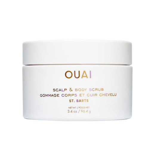 OUAI Scalp & Body Scrub, St. Barts - Exfoliating Body Scrub with Sugar & Coconut Oil Blend for Smooth, Moisturized Skin - Gentle Scalp Exfoliator for Removing Product Build Up (8.8 Oz)