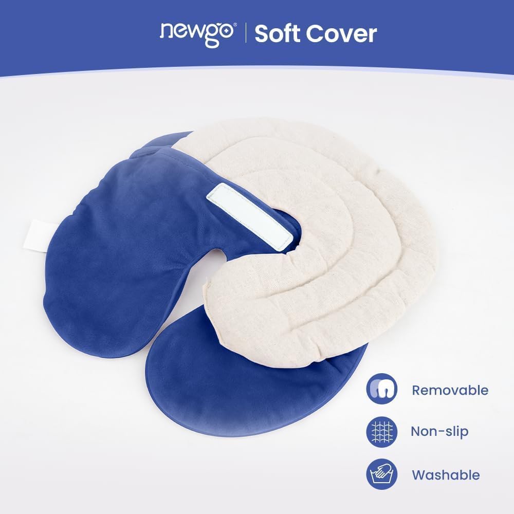 NEWGO Face Heating Pad Sinus Relief Mask, Moist Heat Face Mask Microwavable, Warm Compress for Sinus Pressure Relief, Migraine, Tension Headache Relief - Purple