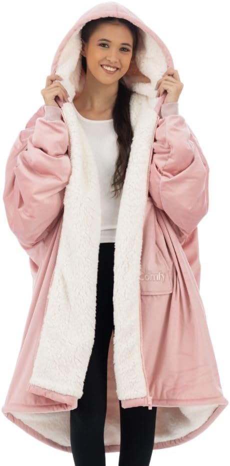 THE COMFY Original | From Shark Tank | Patented | Oversized Sherpa Wearable Blanket Hoodie| Gift for Women & Men | One Size