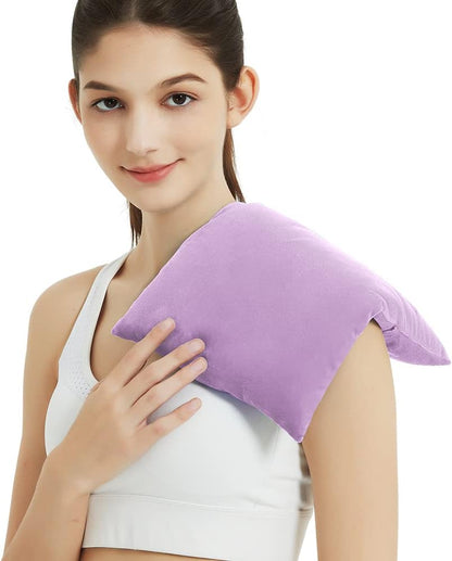 MORLIDEN Microwavable Heated Neck Wrap Warmer and Shoulder Weighted Heating Pad Microwave for Hot and Cold Compress - Dark Gray