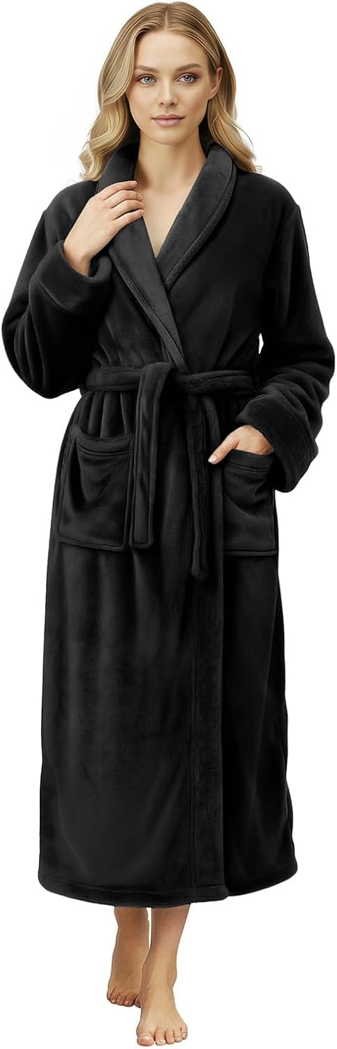 Premium Ultra Soft Robes for Women Plush Fleece Long Bathrobe