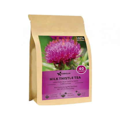 Kuting Premium Milk Thistle Tea Bags, 100% Natural Milk Thistle Tea, Sugar Free, Gluten Free, Soy Free, Non-GMO, 40 Count Round Eco-Conscious Teabags