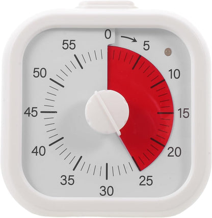 NUOBESTY Kitchen Timer 60 Minute Visual Desk Timer with Clip Silent Analog Countdown for Cooking Baking Classroom and Homework Management