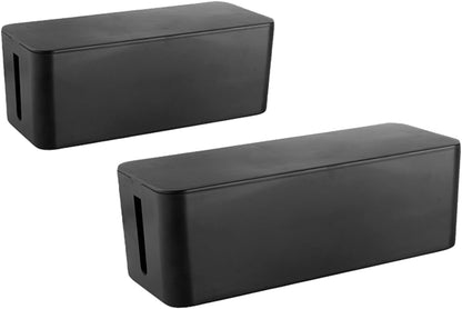 Cable Management Box,Power Cover Surge Protector for Desk Large Black