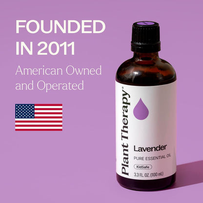 Plant Therapy Lavender Essential Oil 100% Pure, Undiluted, Therapeutic Grade, Aromatherapy Diffuser for Relaxation and Body Care, Healthy Skin and Hair, 10 mL (1/3 oz)
