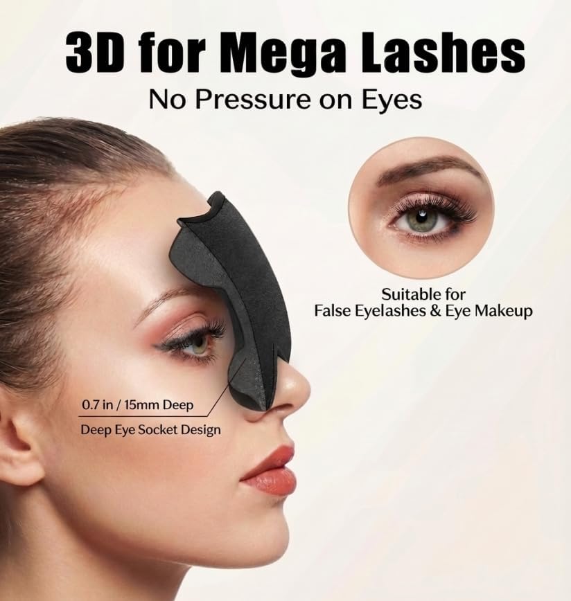 Weighted Eye Mask for Sleeping 2 Pack: Gentle Pressure Blackout Sleep Mask with 3D Contoured Cups, Zero Eye Pressure Sleep Mask for Lash Extensions, Memory Foam Travel Mask, Black Pink