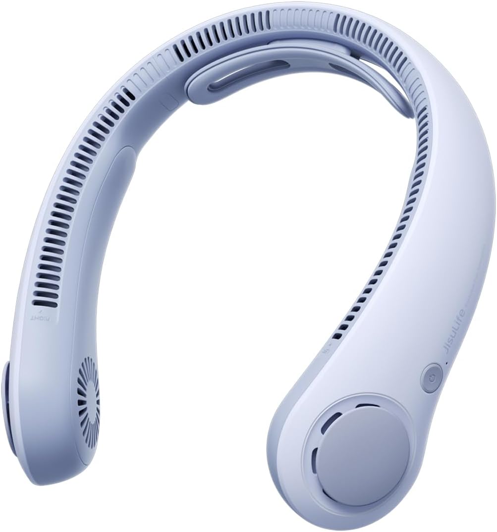 JISULIFE Portable Neck Fan Upgraded: Neckbrace Hands-Free, 5-Speed 5000 mAh