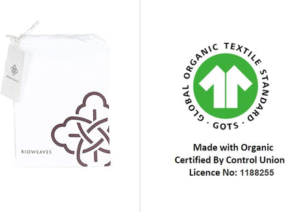 Bioweaves 100% Organic Cotton Breathable Pillow Protectors GOTS Certified with Zipped Closure – Standard, 20 x 26 inches, 2-Pack