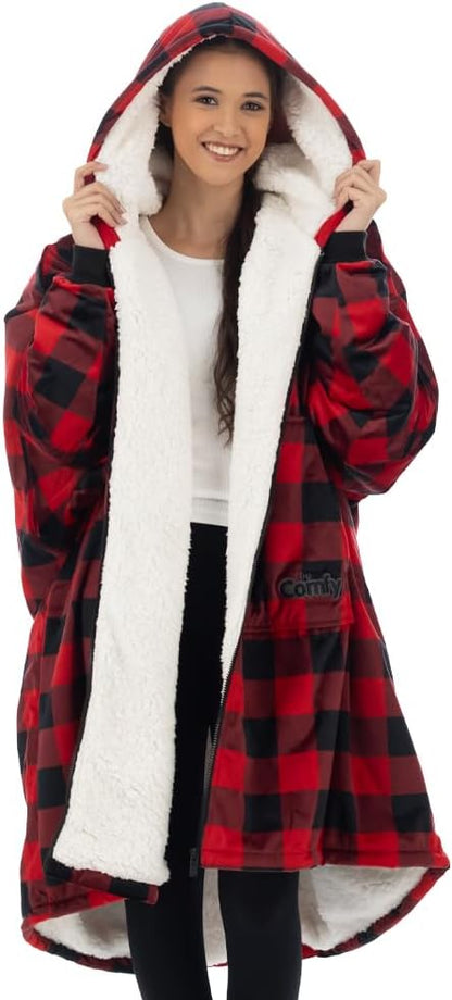 THE COMFY Original | From Shark Tank | Patented | Oversized Sherpa Wearable Blanket Hoodie| Gift for Women & Men | One Size