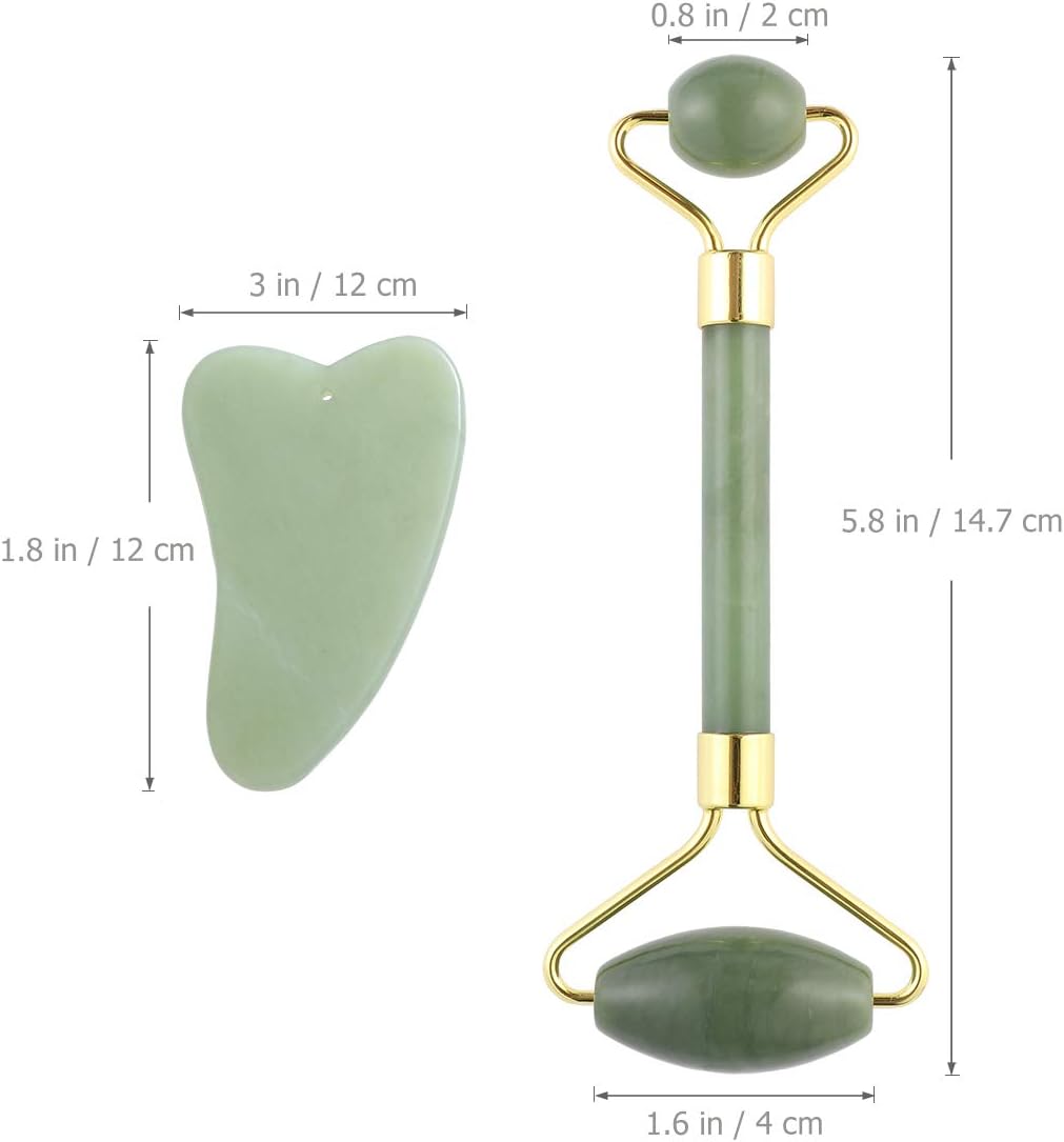 rosenice Gua Sha Facial Tools Guasha Tool Gua Sha Jade Stone Manual Massage Sticks for Jawline Sculpting and Puffiness Reducing for Face Body Tensions Reduce Festive Gifts