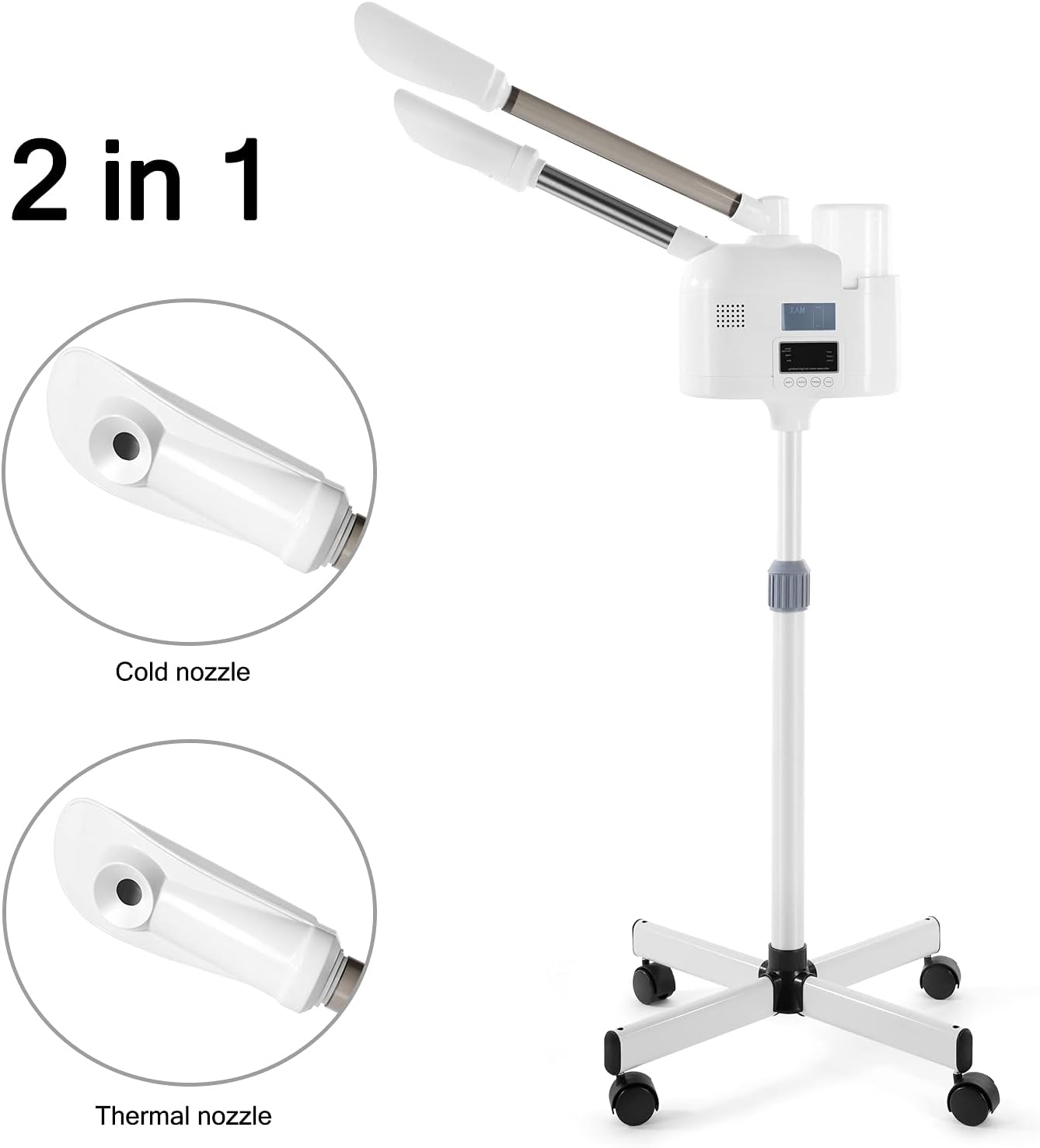 Artist hand Facial Steamer Professional 3 in 1 Hot and Cold Facial Steamer with 5X LED Magnifying Lamp, Esthetician Face Steamer Fast Heating for Beauty Salon Spa Home Use