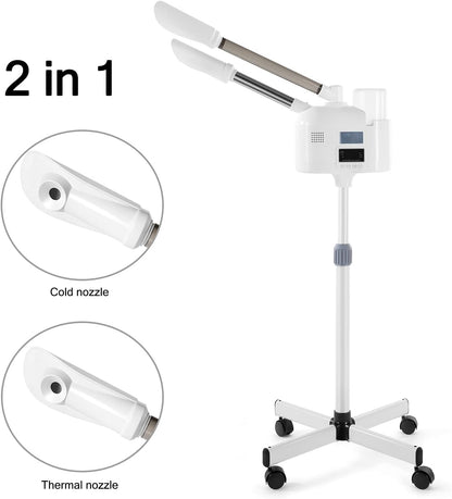 Artist hand Facial Steamer Professional 3 in 1 Hot and Cold Facial Steamer with 5X LED Magnifying Lamp, Esthetician Face Steamer Fast Heating for Beauty Salon Spa Home Use