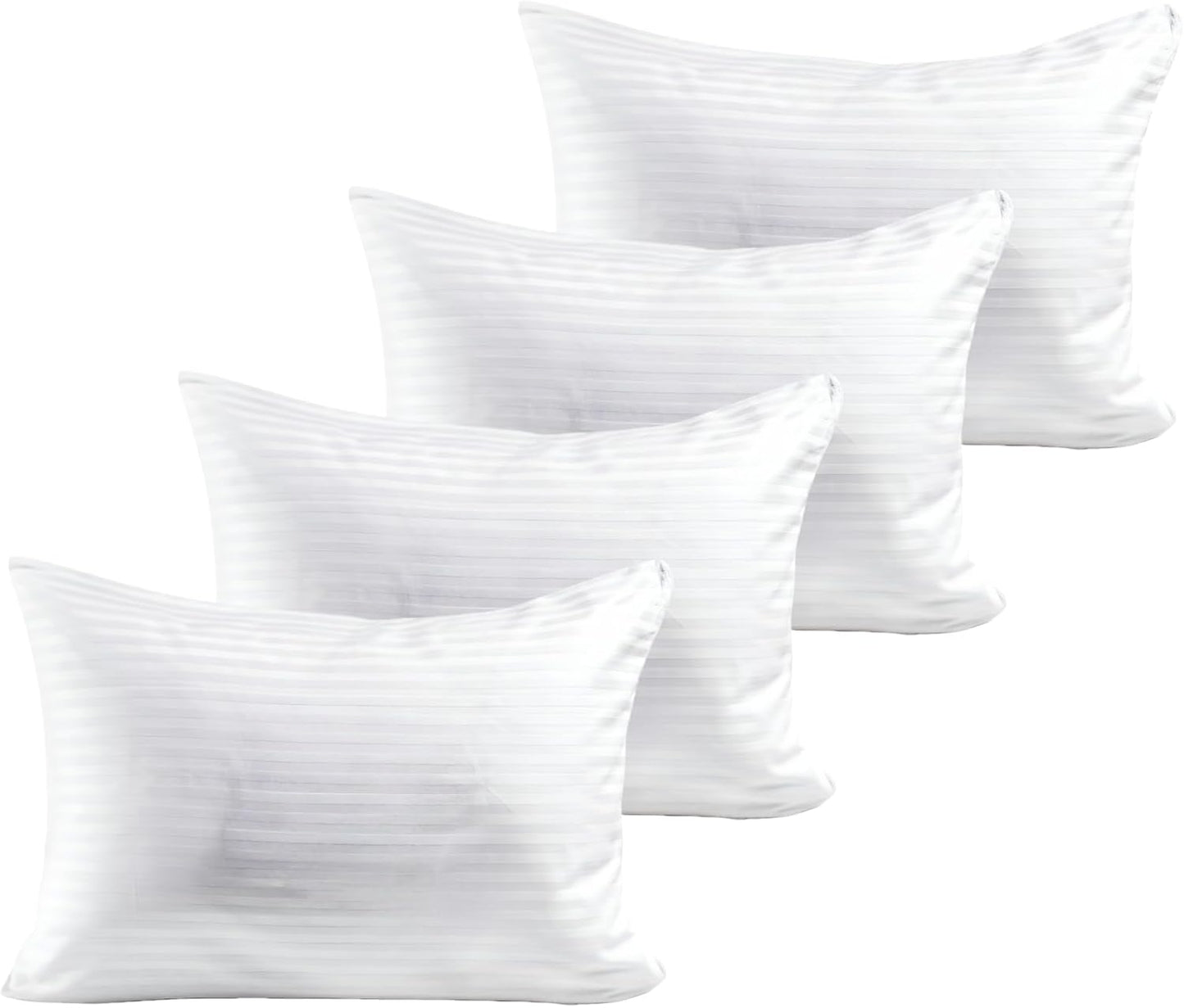 100% Cotton 600TC 4PC Pillow Protectors with Zipper Standard Size Hypoallergenic Breathable Hotel Collection Pillow Covers Ultra Soft 20 x 26 Inches Pillowcases