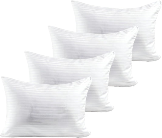 100% Cotton 600TC 4PC Pillow Protectors with Zipper Standard Size