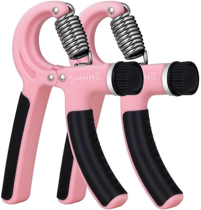 Grip Strength Trainer-2 Pack Hand Grip Strengthener Adjustable Resistance Range 20-90 lbs Non-Slip Hand Grip, Hand Gripper Exerciser, Wrist Strengthener for Forearm Grip Workout