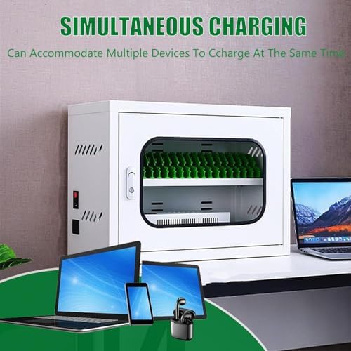 Wall-Mounted Phone Charging Station, 12-Slot Mobile Storage Cabinet for Students & Employees, Portable Organizer for Tourists, Space-Saving Phone Holder (White)