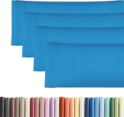 Standard Pillow Cases Set of 10 - Ultra Soft Hotel Quality Pillowcase Covers - Comfy, Cozy & Wrinkle Free - Shrink, Stain and Fade Resistant - Machine Washable Pillow Protectors - 10 Pcs Set - White - Colors B