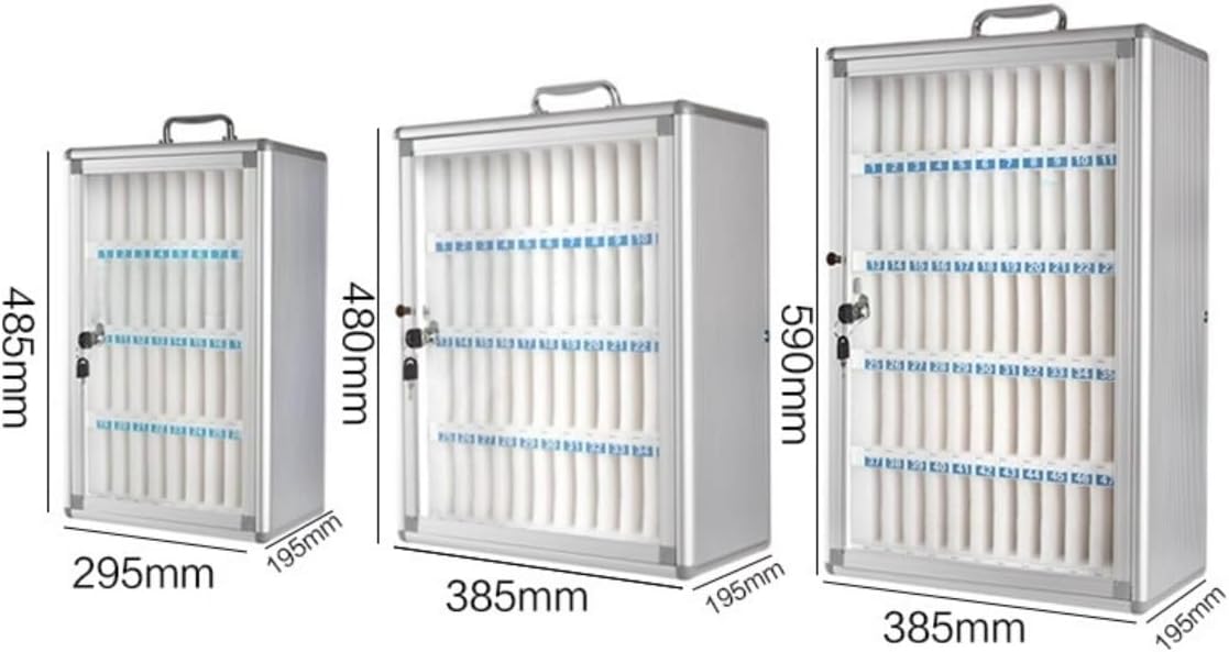 Wall Mounted Phone Locker - 24/36/48/60 Slots, Secure Charging Station for Classroom, Office, Factories & Conferences, Compact Cell Phone Storage Organizer (Silver 59X38.5CM)