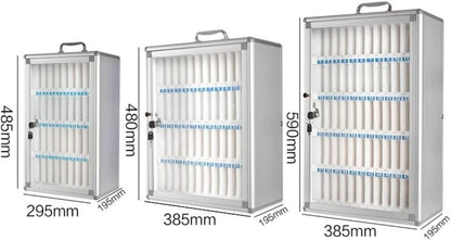 Wall Mounted Phone Locker - 24/36/48/60 Slots, Secure Charging Station for Classroom, Office, Factories & Conferences, Compact Cell Phone Storage Organizer (Silver 59X38.5CM)