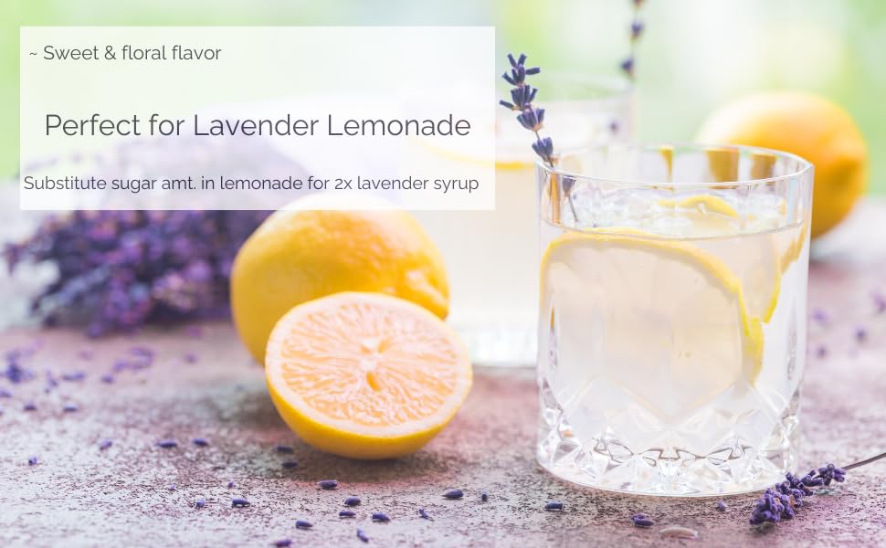 Lavender Lane Lavender Syrup, 9 oz - USA Lavender Farm, Organic Lavender, Small Batch, For Coffee, Tea, Cocktails, Cooking