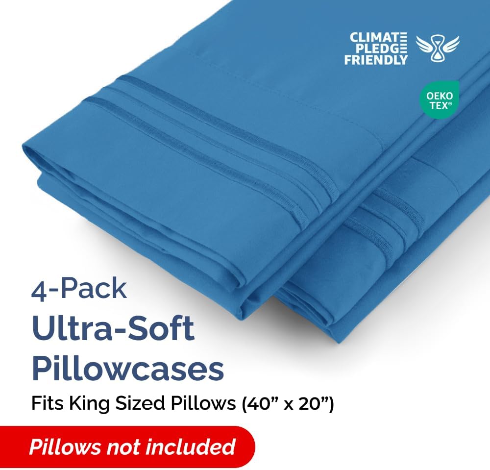 Standard Pillow Cases Set of 10 - Ultra Soft Hotel Quality Pillowcase Covers - Comfy, Cozy & Wrinkle Free - Shrink, Stain and Fade Resistant - Machine Washable Pillow Protectors - 10 Pcs Set - White - Colors A