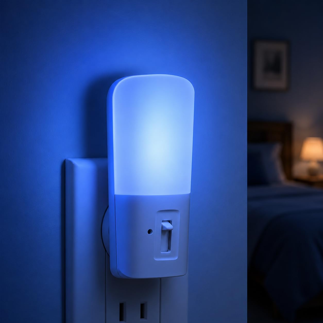 L LOHAS LED Amber Night Light, Dimmable Plug in Yellow Night Light with Dusk to Dawn Sensor, Kids Night Lights for Bedroom, 5-80LM Suit for Nursery, Hallway, Stairway,Bedroom, Bathroom, 2Pack