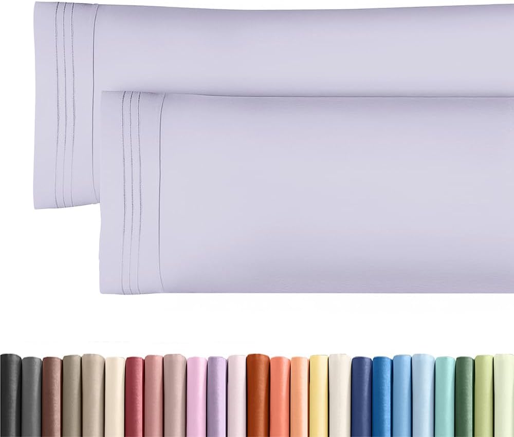 Standard Pillow Cases Set of 10 - Ultra Soft Hotel Quality Pillowcase Covers - Comfy, Cozy & Wrinkle Free - Shrink, Stain and Fade Resistant - Machine Washable Pillow Protectors - 10 Pcs Set - White - Colors B