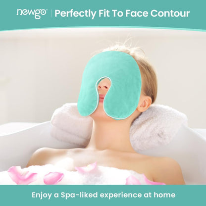NEWGO Face Heating Pad Sinus Relief Mask, Moist Heat Face Mask Microwavable, Warm Compress for Sinus Pressure Relief, Migraine, Tension Headache Relief - Purple
