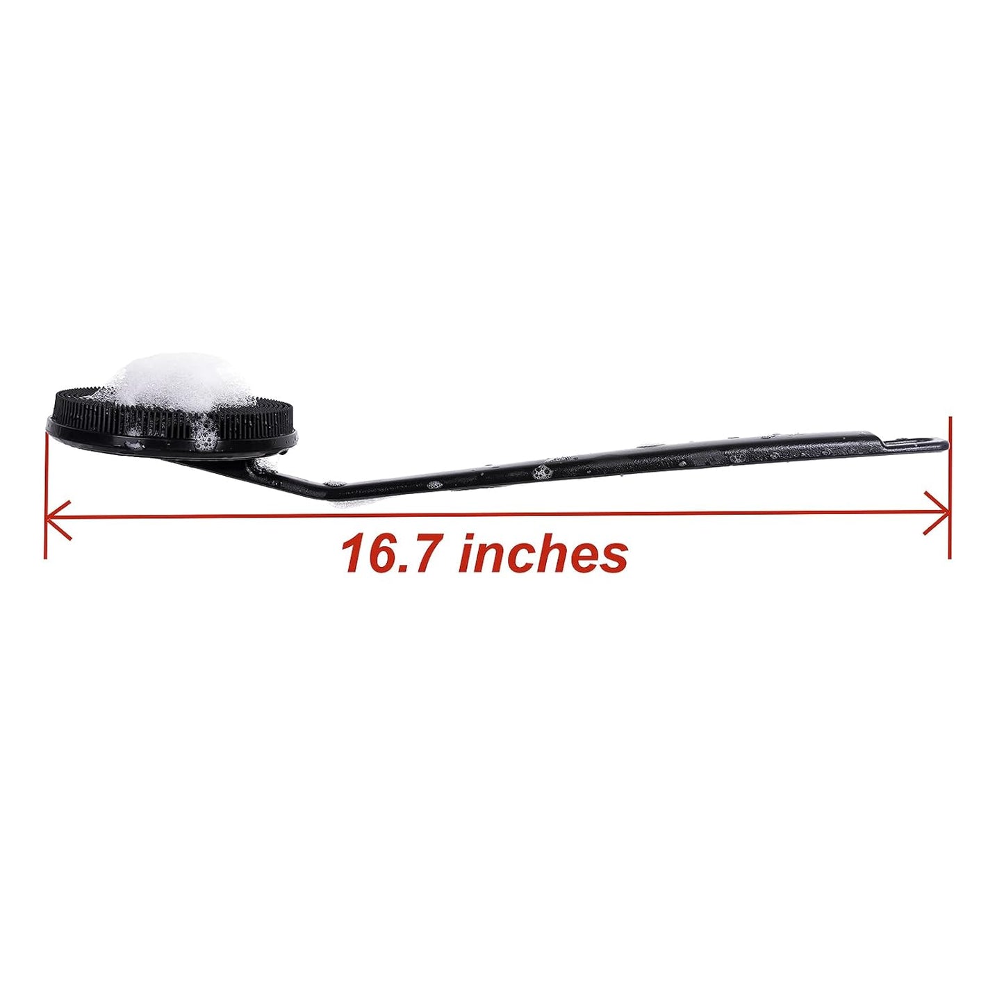 DNC Back Scrubber for Shower Soft Silicone Bath Body Brush with Long Handle (Black)