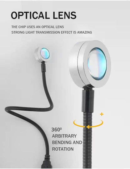 EIUY Sunset Lamp, Projector Sunset Light LED Projection Night Light 360 Degree Rotation Romantic Rainbow Light USB Charging for