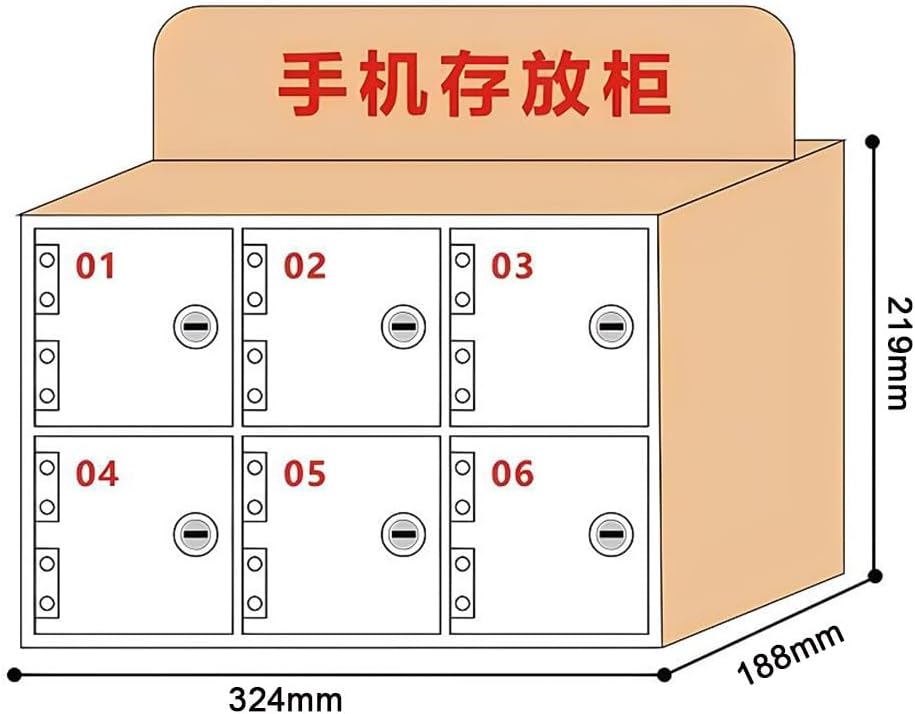 Cell Phone Charging Stations Wooden Mobile Phone Storage Boxes, Multiple Cells Mobile Phone Management Storage Cabinet, Wall Mounted Box with Door Locks -Keys, Save Space, Cla(Naturalb-15Slots)