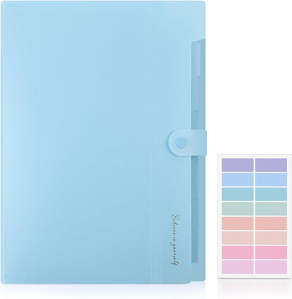 SKYDUE Expanding File Folder, Accordion File Organizer with 8 Pockets, Expandable Document Paper Receipt Holder for School Office Hospital, Letter/A4 Size Pink