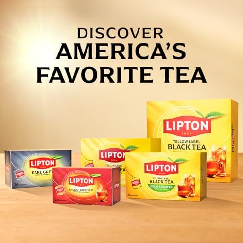 Lipton English Breakfast Black Tea Bags, Caffeinated Classic Tea, Rich, Aromatic Flavor, 20 Total Bags