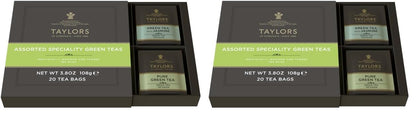 Taylors of Harrogate Assorted Specialty Black Teas Sampler, Variety Gift Box, Individually Wrapped Bags, 20 Count (Pack of 1), English Breakfast, Earl Grey, Assam, and Afternoon Darjeeling, Caffeinated, Enjoy Hot or Iced, 20 Teabags