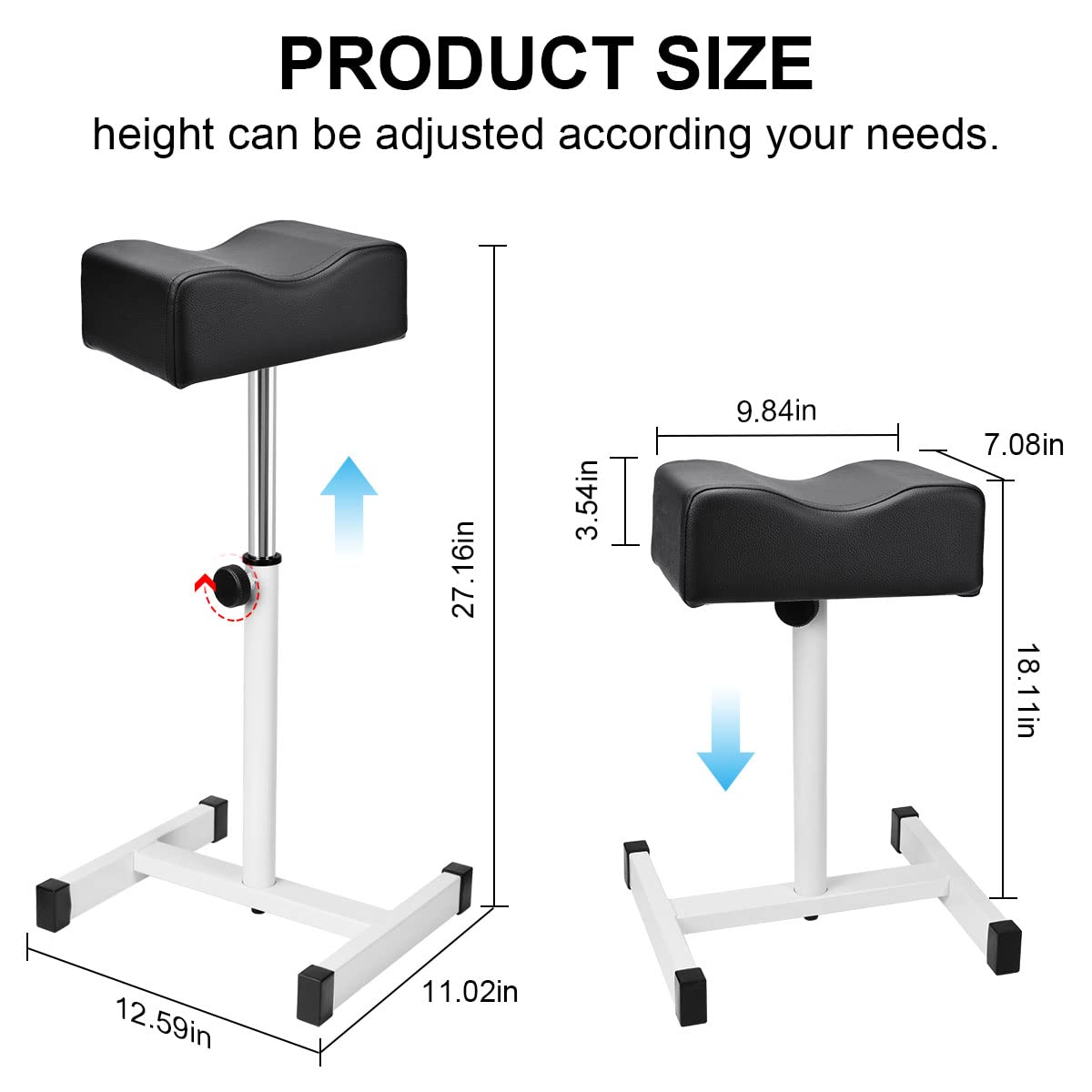 FLOLXNB Pedicure Manicure Footrest, Foot Massage Manicure Nail Beauty Stool Stand, Adjustable Height Footstool for Home Beauty Salon Spa Tattoo (Pink)