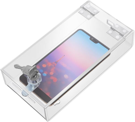 STOBOK Cell Phone Lock Box Transparent Phone Locker with Key and Screw Employee Mobile Storage Box for Office Classroom Kids and Students to Support Focus