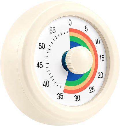 60 Minute Visual Timer with Silent Operation Visual Countdown Timer Rainbow Disk 60 Minute Countdown Timer Task Reminder Home and Kitchen Timer for Kids Desk, Office Meetings (Green)