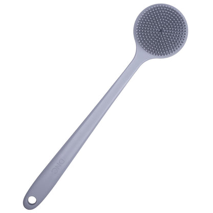 DNC Back Scrubber for Shower Soft Silicone Bath Body Brush with Long Handle (Black)