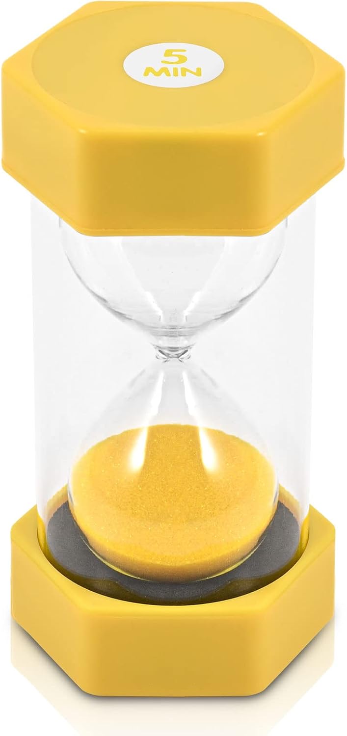 Sand Timer for Kids Set of 3 Small Colorful Hourglass Acrylic Covered Clock 1Min 2Min 5Min for Classroom, Home & Kids Room
